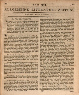 Allgemeine Literatur-Zeitung (Literarisches Zentralblatt für Deutschland) Dienstag 20. November 1804