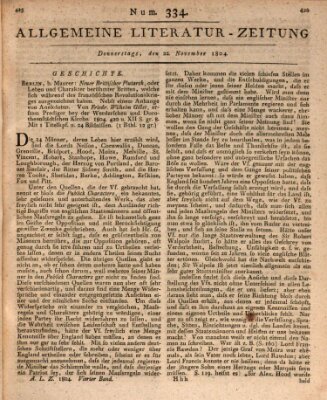 Allgemeine Literatur-Zeitung (Literarisches Zentralblatt für Deutschland) Donnerstag 22. November 1804