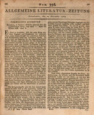 Allgemeine Literatur-Zeitung (Literarisches Zentralblatt für Deutschland) Samstag 24. November 1804