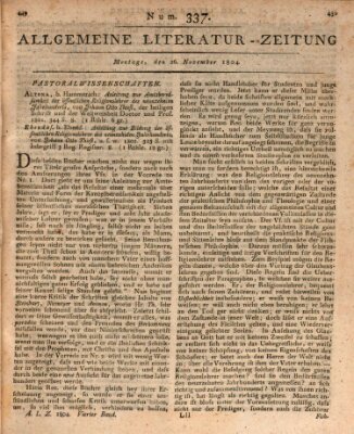 Allgemeine Literatur-Zeitung (Literarisches Zentralblatt für Deutschland) Montag 26. November 1804