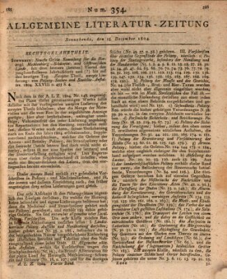 Allgemeine Literatur-Zeitung (Literarisches Zentralblatt für Deutschland) Samstag 15. Dezember 1804