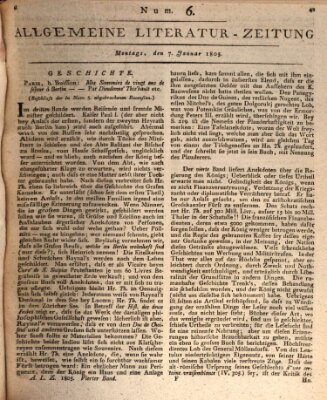 Allgemeine Literatur-Zeitung (Literarisches Zentralblatt für Deutschland) Montag 7. Januar 1805