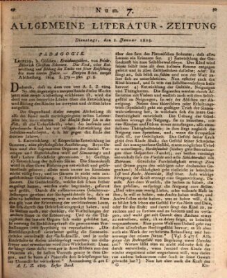 Allgemeine Literatur-Zeitung (Literarisches Zentralblatt für Deutschland) Dienstag 8. Januar 1805