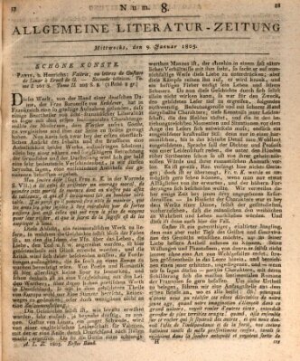 Allgemeine Literatur-Zeitung (Literarisches Zentralblatt für Deutschland) Mittwoch 9. Januar 1805