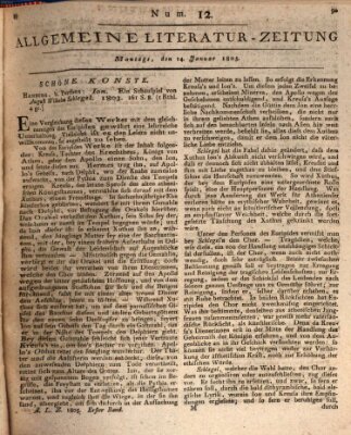 Allgemeine Literatur-Zeitung (Literarisches Zentralblatt für Deutschland) Montag 14. Januar 1805