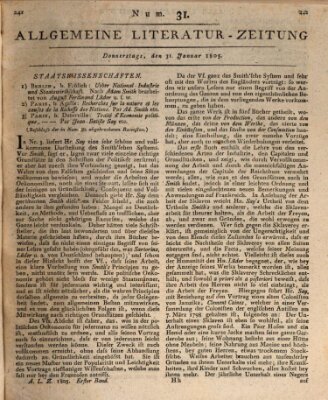 Allgemeine Literatur-Zeitung (Literarisches Zentralblatt für Deutschland) Donnerstag 31. Januar 1805