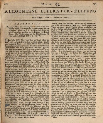 Allgemeine Literatur-Zeitung (Literarisches Zentralblatt für Deutschland) Dienstag 5. Februar 1805
