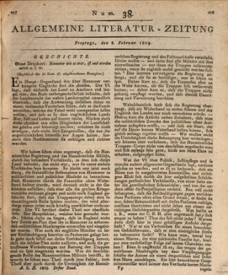 Allgemeine Literatur-Zeitung (Literarisches Zentralblatt für Deutschland) Freitag 8. Februar 1805