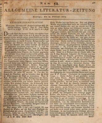 Allgemeine Literatur-Zeitung (Literarisches Zentralblatt für Deutschland) Montag 25. Februar 1805