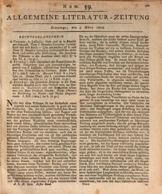 Allgemeine Literatur-Zeitung (Literarisches Zentralblatt für Deutschland) Dienstag 5. März 1805