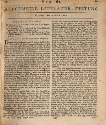 Allgemeine Literatur-Zeitung (Literarisches Zentralblatt für Deutschland) Freitag 8. März 1805