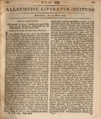 Allgemeine Literatur-Zeitung (Literarisches Zentralblatt für Deutschland) Mittwoch 13. März 1805