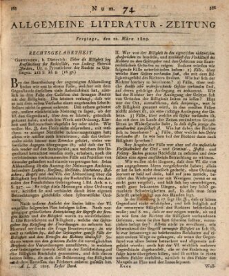 Allgemeine Literatur-Zeitung (Literarisches Zentralblatt für Deutschland) Freitag 22. März 1805