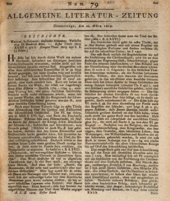 Allgemeine Literatur-Zeitung (Literarisches Zentralblatt für Deutschland) Donnerstag 28. März 1805