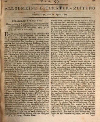 Allgemeine Literatur-Zeitung (Literarisches Zentralblatt für Deutschland) Donnerstag 18. April 1805