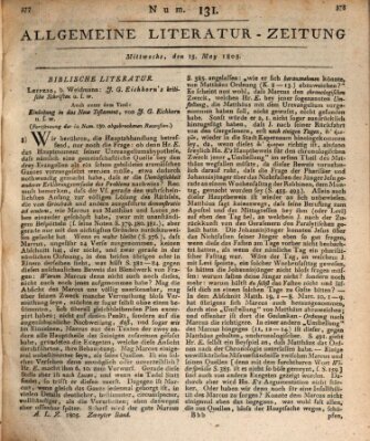 Allgemeine Literatur-Zeitung (Literarisches Zentralblatt für Deutschland) Mittwoch 15. Mai 1805