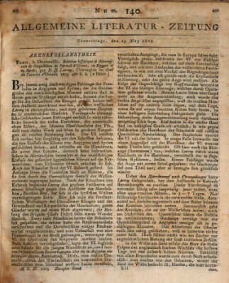 Allgemeine Literatur-Zeitung (Literarisches Zentralblatt für Deutschland) Donnerstag 23. Mai 1805