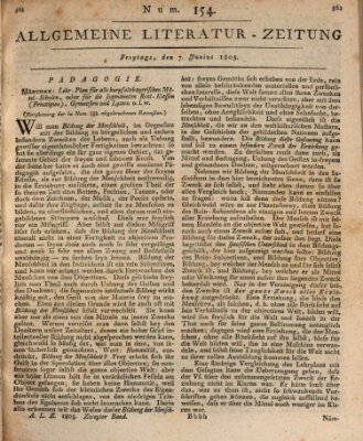 Allgemeine Literatur-Zeitung (Literarisches Zentralblatt für Deutschland) Freitag 7. Juni 1805