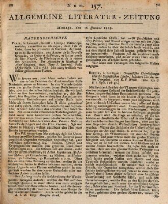 Allgemeine Literatur-Zeitung (Literarisches Zentralblatt für Deutschland) Montag 10. Juni 1805