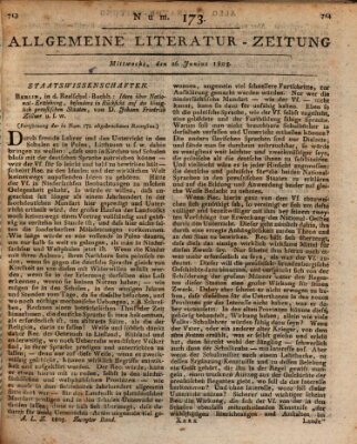 Allgemeine Literatur-Zeitung (Literarisches Zentralblatt für Deutschland) Mittwoch 26. Juni 1805