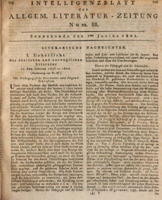 Allgemeine Literatur-Zeitung (Literarisches Zentralblatt für Deutschland) Samstag 1. Juni 1805