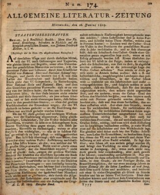 Allgemeine Literatur-Zeitung (Literarisches Zentralblatt für Deutschland) Mittwoch 26. Juni 1805