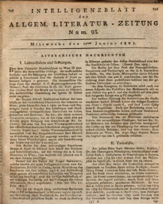 Allgemeine Literatur-Zeitung (Literarisches Zentralblatt für Deutschland) Mittwoch 12. Juni 1805