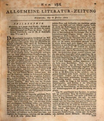 Allgemeine Literatur-Zeitung (Literarisches Zentralblatt für Deutschland) Mittwoch 10. Juli 1805