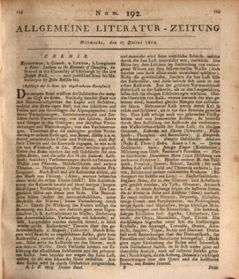 Allgemeine Literatur-Zeitung (Literarisches Zentralblatt für Deutschland) Mittwoch 17. Juli 1805