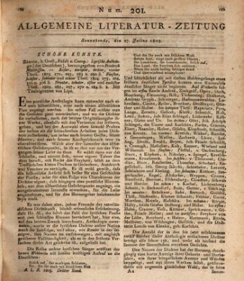 Allgemeine Literatur-Zeitung (Literarisches Zentralblatt für Deutschland) Samstag 27. Juli 1805