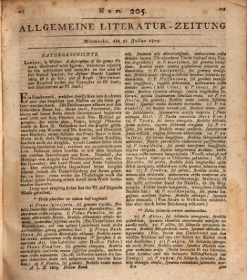 Allgemeine Literatur-Zeitung (Literarisches Zentralblatt für Deutschland) Mittwoch 31. Juli 1805