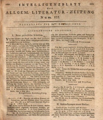 Allgemeine Literatur-Zeitung (Literarisches Zentralblatt für Deutschland) Samstag 24. August 1805