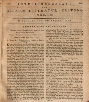 Allgemeine Literatur-Zeitung (Literarisches Zentralblatt für Deutschland) Mittwoch 28. August 1805