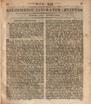 Allgemeine Literatur-Zeitung (Literarisches Zentralblatt für Deutschland) Dienstag 3. September 1805