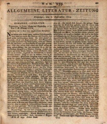 Allgemeine Literatur-Zeitung (Literarisches Zentralblatt für Deutschland) Freitag 6. September 1805