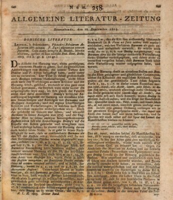 Allgemeine Literatur-Zeitung (Literarisches Zentralblatt für Deutschland) Samstag 28. September 1805