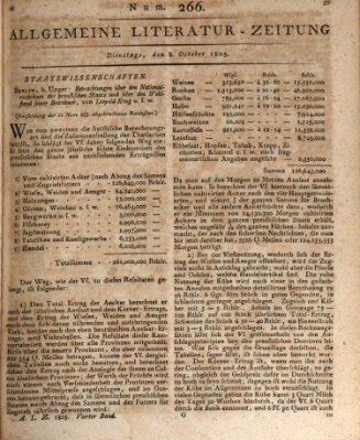 Allgemeine Literatur-Zeitung (Literarisches Zentralblatt für Deutschland) Dienstag 8. Oktober 1805