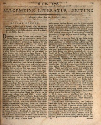 Allgemeine Literatur-Zeitung (Literarisches Zentralblatt für Deutschland) Samstag 19. Oktober 1805