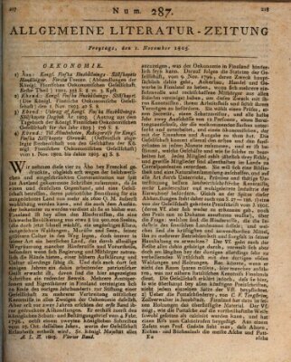 Allgemeine Literatur-Zeitung (Literarisches Zentralblatt für Deutschland) Freitag 1. November 1805