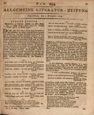 Allgemeine Literatur-Zeitung (Literarisches Zentralblatt für Deutschland) Samstag 9. November 1805