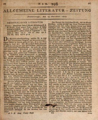 Allgemeine Literatur-Zeitung (Literarisches Zentralblatt für Deutschland) Donnerstag 14. November 1805