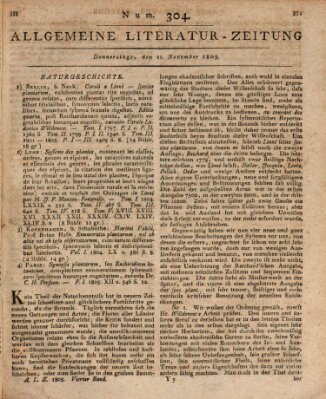 Allgemeine Literatur-Zeitung (Literarisches Zentralblatt für Deutschland) Donnerstag 21. November 1805
