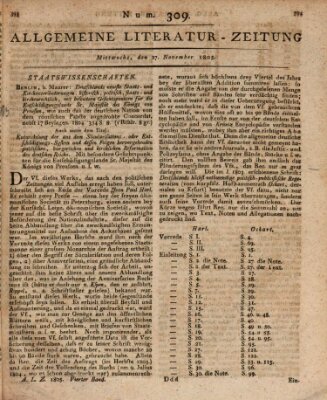 Allgemeine Literatur-Zeitung (Literarisches Zentralblatt für Deutschland) Mittwoch 27. November 1805