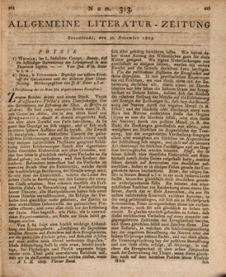 Allgemeine Literatur-Zeitung (Literarisches Zentralblatt für Deutschland) Samstag 30. November 1805