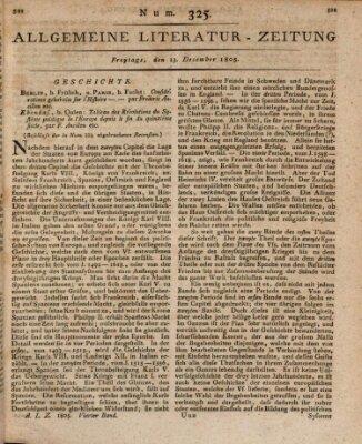 Allgemeine Literatur-Zeitung (Literarisches Zentralblatt für Deutschland) Freitag 13. Dezember 1805