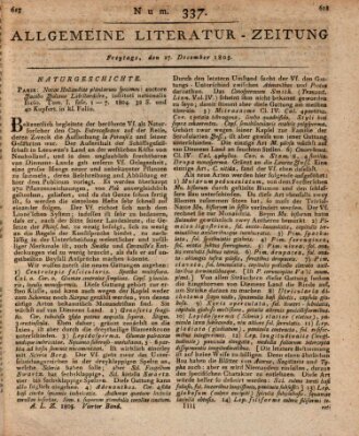 Allgemeine Literatur-Zeitung (Literarisches Zentralblatt für Deutschland) Freitag 27. Dezember 1805