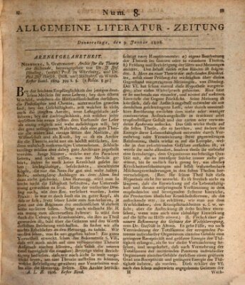 Allgemeine Literatur-Zeitung (Literarisches Zentralblatt für Deutschland) Donnerstag 9. Januar 1806