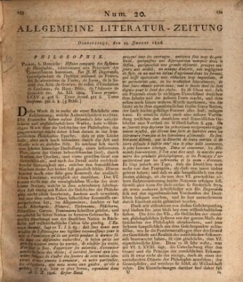 Allgemeine Literatur-Zeitung (Literarisches Zentralblatt für Deutschland) Donnerstag 23. Januar 1806