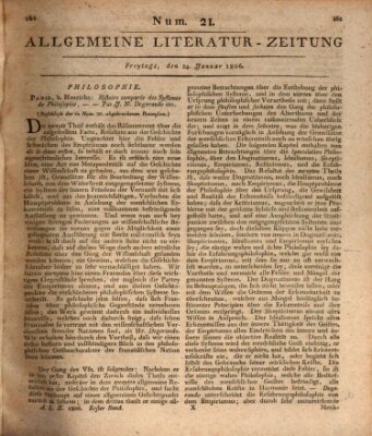 Allgemeine Literatur-Zeitung (Literarisches Zentralblatt für Deutschland) Freitag 24. Januar 1806