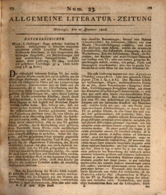 Allgemeine Literatur-Zeitung (Literarisches Zentralblatt für Deutschland) Montag 27. Januar 1806